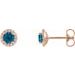 Round 4-Prong Halo-Style Earrings