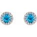 Round 4-Prong Halo-Style Earrings