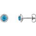 Round 4-Prong Halo-Style Earrings