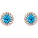 Round 4-Prong Halo-Style Earrings