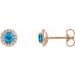 Round 4-Prong Halo-Style Earrings