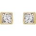 Square Bezel-Set Stud Earrings
