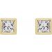 Square Bezel-Set Stud Earrings