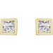 Square Bezel-Set Stud Earrings
