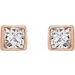 Square Bezel-Set Stud Earrings