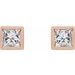 Square Bezel-Set Stud Earrings