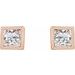 Square Bezel-Set Stud Earrings