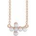 Pearl Sideways Cross Necklace or Center