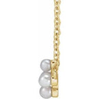 Pearl Sideways Cross Necklace or Center