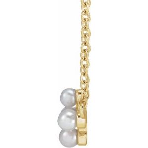 Pearl Sideways Cross Necklace or Center