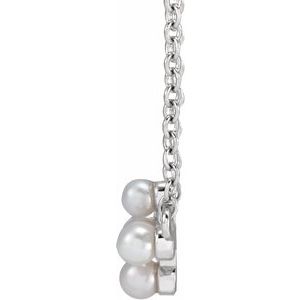 Pearl Sideways Cross Necklace or Center