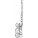 Pearl Sideways Cross Necklace or Center