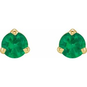 Round 3-Prong Claw Cocktail-Style Stud Earrings