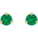 Round 3-Prong Claw Cocktail-Style Stud Earrings