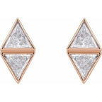 Two-Stone Bezel-Set Earrings