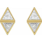 Two-Stone Bezel-Set Earrings