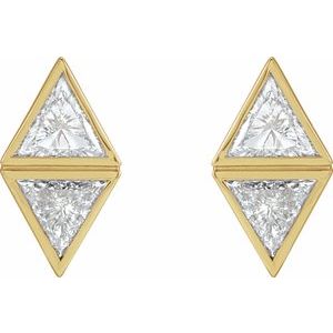Two-Stone Bezel-Set Earrings