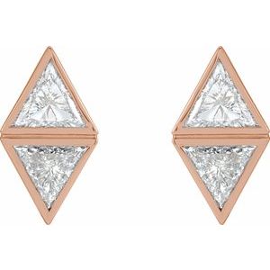 Two-Stone Bezel-Set Earrings