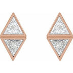 Two-Stone Bezel-Set Earrings