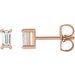 Straight Baguette 4-Prong Stud Earrings