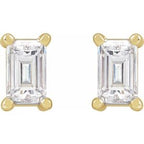 Straight Baguette 4-Prong Stud Earrings