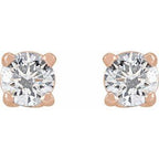 Round 4-Prong Stud Earrings