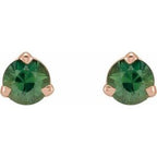 Round 3-Prong Claw Cocktail-Style Stud Earrings