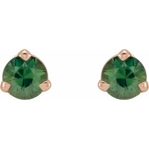 Round 3-Prong Claw Cocktail-Style Stud Earrings