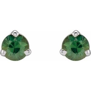 Round 3-Prong Claw Cocktail-Style Stud Earrings