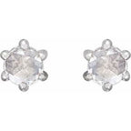 Round 6-Prong Rose-Cut Stud Earrings