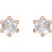 Round 6-Prong Rose-Cut Stud Earrings