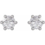 Round 6-Prong Rose-Cut Stud Earrings