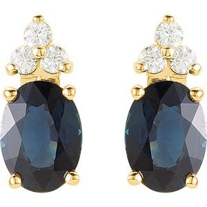 Oval 4-Prong Accented Earrings