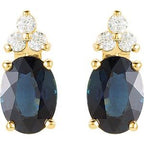 Oval 4-Prong Accented Earrings