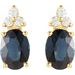 Oval 4-Prong Accented Earrings
