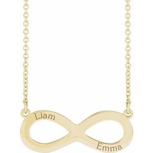 Engravable Infinity Family Necklace