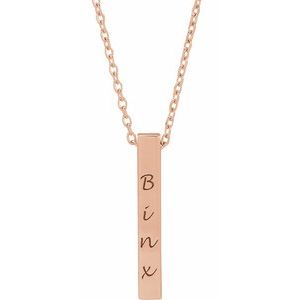 Engravable Bar Necklace or Pendant