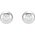 Round Bezel-Set Stud Earrings