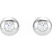 Round Bezel-Set Stud Earrings