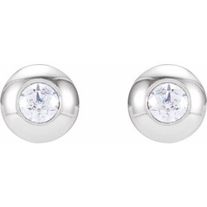 Round Bezel-Set Stud Earrings