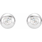 Round Bezel-Set Stud Earrings