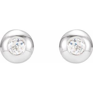 Round Bezel-Set Stud Earrings