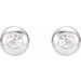 Round Bezel-Set Stud Earrings