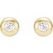 Round Bezel-Set Stud Earrings