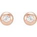 Round Bezel-Set Stud Earrings