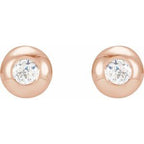 Round Bezel-Set Stud Earrings