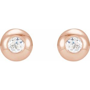 Round Bezel-Set Stud Earrings
