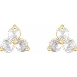 Round Three-Stone Earrings