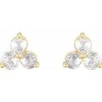 Round Three-Stone Earrings