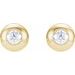 Round Bezel-Set Stud Earrings